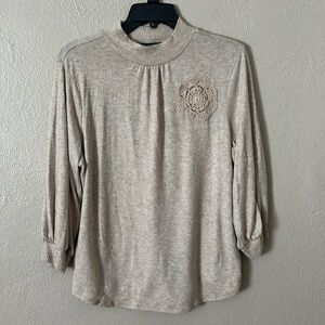 Adrienne Vittadini lightweight Sweater, XL, Oatmeal